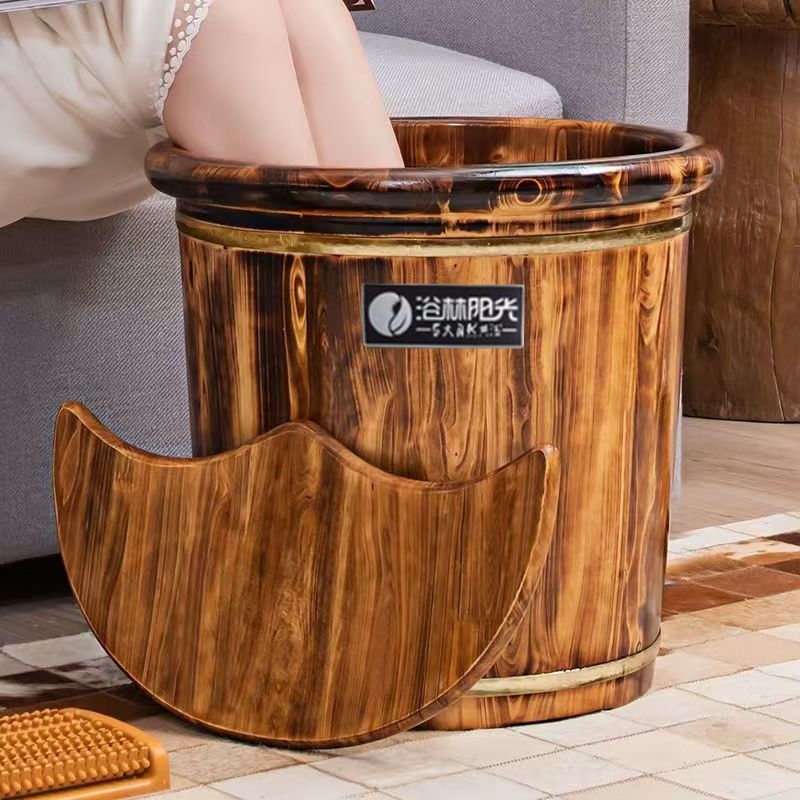 Bacia de madeira HYS de cedro  - Foot Bath Massager avaliação e preço