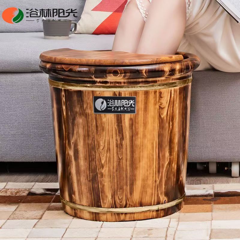 Bacia de madeira HYS de cedro  - Foot Bath Massager avaliação e preço